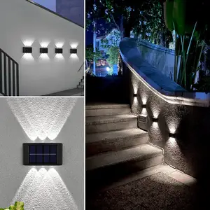 LED Solar Up Down Lights Outdoor Waterproof Outside Sunlight Sensor Lamp Fixture Wall Mount For House Garden Porch