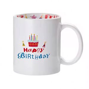 Mug en céramique personnalisable de 11 oz pour sublimation – Joyeuse Saint-Valentin, Joyeux Anniversaire, Joyeuse Fête des Mères – Peinture intérieure colorée – Cadeaux - Product Image 1