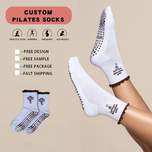 Pilates kaus kaki Yoga Grip <span class=keywords><strong>Addict</strong></span> Barre kustom kualitas tinggi kaus kaki Yoga pegangan antiselip kaus kaki pegangan antiselip - Product Image 1