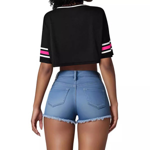 Seragam Sepak Bola Amerika Musim Panas Berkualitas Tinggi Ukuran S M L XL Bahan Bernapas dengan Cetakan Sublimasi Kaos Wanita Lengan Pendek - Product Image 2