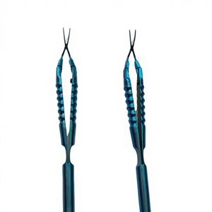 Pinzas de Capsulorrexis Angulares de 12.5cm, Instrumento Quirúrgico Manual de Aleación de Titanio, Pinzas para Tejidos de Cirugía General, Certificación CE - Product Image 1