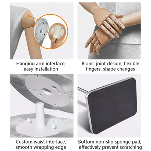 Butik pencere giyim vitrin için çıkarılabilir kafa ve ahşap kolları ile kadife kadın tam vücut manken - Product Image 5