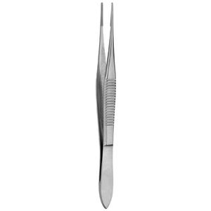 Forceps conjunctivaux utilitaires Bonaccolto certifiés CE ISO, mâchoires dentelées longitudinalement de 1,2 mm, acier inoxydable, Adson Wood, manuel - Product Image 1