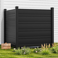 JH-Mech Clôture d'extérieur personnalisée pour climatiseur, avec persiennes horizontales 44" L x 44" H, montage facile et piquets métalliques