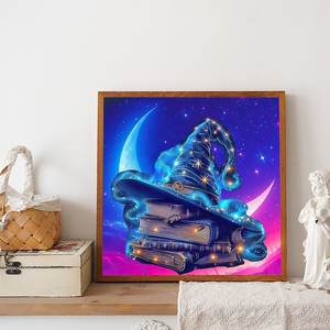 Cappello da strega fatto a mano 40*40CM pittura creativa con diamanti regalo completo rotondo <span class=keywords><strong>di</strong></span> alta qualità 5D acrilico decorazione per la casa pittura a diamante - Product Image 5