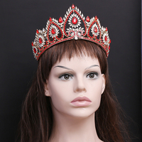 Haute qualité européenne américaine cristal couronne luxe Baroque cristal mariée diadèmes alliage strass cheveux accessoires casque