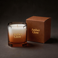 Pot à bougie carré en verre noir mat de luxe personnalisé de 10 oz, 12 oz, 14 oz, porte-bougie pour la décoration de la maison, pot à bougie parfumée pour marque