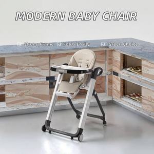 IVOLIA Baby High <b>Chair</b> Foldable Modern Design With Tray And Wheels For <b>Toddler</b> Feeding - Product Image 2
