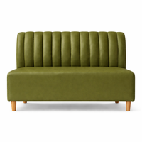 Fauteuil commercial 2 places moderne, écologique, durable, avec structure en bois massif, revêtement en cuir et mousse à densité moyenne