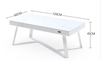 Haut de gamme moderne intérieur rectangulaire meuble TV ensemble de Table basse écran tactile Table d'appoint matériau métallique