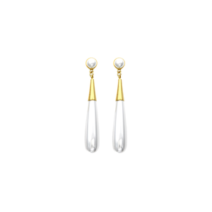 Boucles d'oreilles pendantes en perles, acier inoxydable 316L, placage or PVD, bijoux durables et résistants - Product Image 2