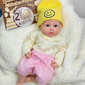 Poupée Reborn Bébé Fille 18 Pouces, en Silicone Plein, Peau Peinte en 3D avec Veines Visibles, Nouveau-né Adorable et Mignon - Product Image 3