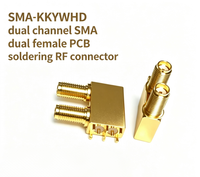 Connecteur coaxial RF S MA-KKYWHD 50 Ohm plaqué or, double canal, pour soudure sur carte mère, installation sur carte, test micro-ondes