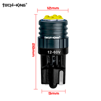 Ampoules LED TECH-KING à haute luminosité 2525 pour feux de signalisation automobile 12-60V T10, ampoules de positionnement, éclairage automobile