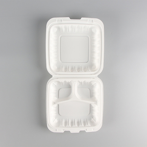 7X7 "3 Ngăn Bản Lề <span class=keywords><strong>Container</strong></span> Compostable Clamshell Lấy Ra Thực Phẩm <span class=keywords><strong>Container</strong></span> - Product Image 4