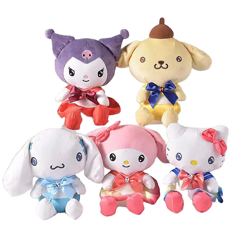 DHF Plushies Sailor Sanrioed Moon muñecos de peluche Sanrioed nuevos diseños Kuromi My Melody juguetes de figuras de peluche