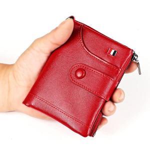 Nouvelle mode pour hommes, portefeuille court en cuir de vache véritable, anti-RFID, portefeuille rétro multifonction, portefeuille décontracté pour affaires avec fermeture éclair - Product Image 3