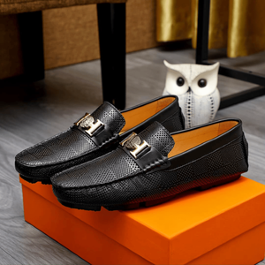 Zapatos Oxford de Negocios Duraderos con Parte Superior de Cuero Vacuno de Grano Completo, Entresuela de Látex Espumado, Suela Resistente y Forro de Tela Suave - Product Image 1