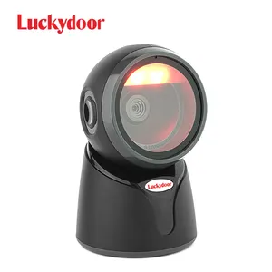 Luckydoor 1D 2D Hands-free USB máy tính để bàn đa hướng máy quét mã vạch tự động QR scan QR đọc mã