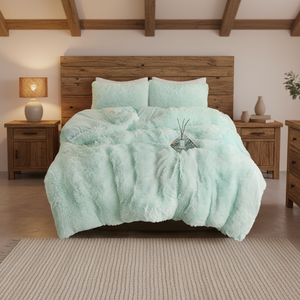 올 시즌 울트라 소프트 럭셔리 솔리드 100% 폴리 에스테르 플러시 다운 대체 이불 세트 - Product Image 2