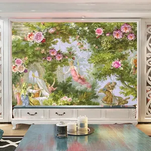 Komnni Custom Zelfklevende Muurschildering Stok Behang 3d Muurschildering Europese Tuin Mooie Bloemen Muurschildering Home Decor Fresco