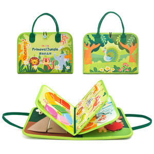 Tableau d'activités Montessori en feutre silencieux, certifié ASTM, à motif animalier, pour tout-petits, idéal pour les voyages en extérieur, vente en gros sur mesure - Product Image 3