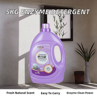 Détergent Liquide Enzymatique Haute Qualité 5kg/Bouteille à Effet Complet 15%-30% d'Ingrédients, Parfum Naturel Longue Durée