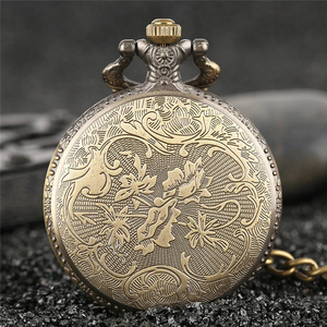 <span class=keywords><strong>Montre</strong></span> <span class=keywords><strong>de</strong></span> poche analogique classique à quartz Bronze Star Hollow <span class=keywords><strong>de</strong></span> 47 mm avec cadran blanc et chronomètre - Product Image 5