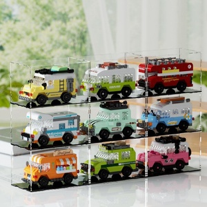Micro blocs de construction, petites voitures, bus, modèles de véhicules tout-terrain, articles décoratifs en plastique ABS, jouets éducatifs pour enfants - Product Image 3
