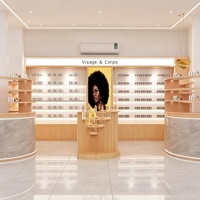 Aménagement intérieur de magasin de maquillage, présentoirs de meubles sur mesure, vitrine cosmétique personnalisée, présentoirs de beauté commerciaux, rénovation de boutique