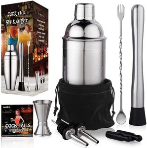 Brillante de acero inoxidable pulido Martini Shaker conjunto profesional <span class=keywords><strong>Bar</strong></span> herramientas 24 oz coctelera camarero conjunto para la promoción - Product Image 1