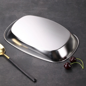 Assiette romaine en acier inoxydable 304 de qualité alimentaire - Assiette de rangement pour la préparation des <span class=keywords><strong>repas</strong></span> - Product Image 5