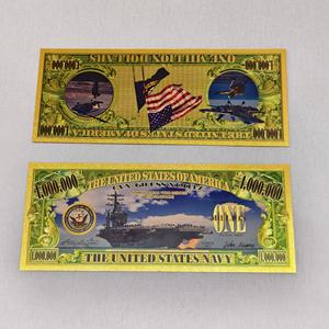 Billets de banque commémoratifs en feuille d'or du porte-avions de la marine américaine pour collection et souvenirs - Product Image 2