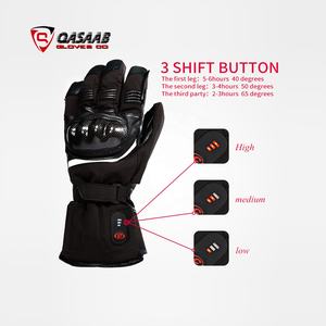 Gants de ski chauffants électriques pour l'hiver, en cuir PU, alimentés par batterie, pour motoneige, moto, motard, course, conduite - Product Image 3