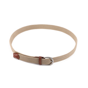 Ceinture tricotée blanc cassé en polyester et coton avec boucle ardillon, élastique, pour loisirs, pour femmes, étudiantes et adolescentes, Printemps 2026 - Product Image 5