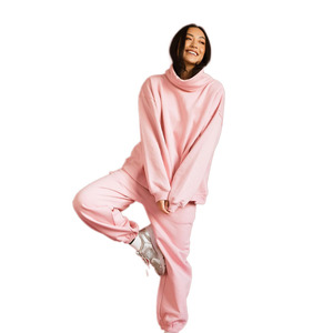 Completo Casual da <span class=keywords><strong>Donna</strong></span> KY con Felpa a Collo Alto a Maniche Lunghe e <span class=keywords><strong>Pantaloni</strong></span> <span class=keywords><strong>Larghi</strong></span>, <span class=keywords><strong>Tuta</strong></span> Sportiva per Uso Quotidiano - Product Image 1