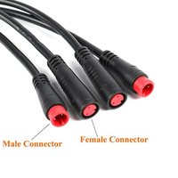 Kabel Ekstensi E-Bike Julet 2Pin Male to Female, Konektor Pigtail 2Pin Tahan Air IP65 untuk Suku Cadang Skuter Listrik