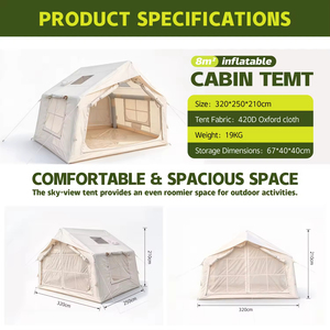 Carpa Inflable de 8 Metros Cuadrados con Techo a Dos Aguas, Ventana Lateral y Gran Abertura Frontal para Glamping al Aire Libre - Product Image 4