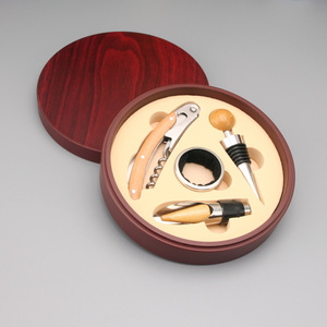 Rượu vang đỏ mở chai Bộ quà tặng hình tròn Hộp rượu corkscrew Stopper <span class=keywords><strong>pourer</strong></span> - Product Image 3