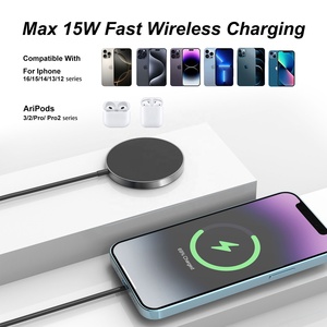 Hợp Kim Nhôm Xách Tay Earbuds Điện Thoại Từ Tính Sạc Không Dây Pad 15W Loại C Sạc Không Dây Cho Iphone 17 Airpods Pro Max - Product Image 6