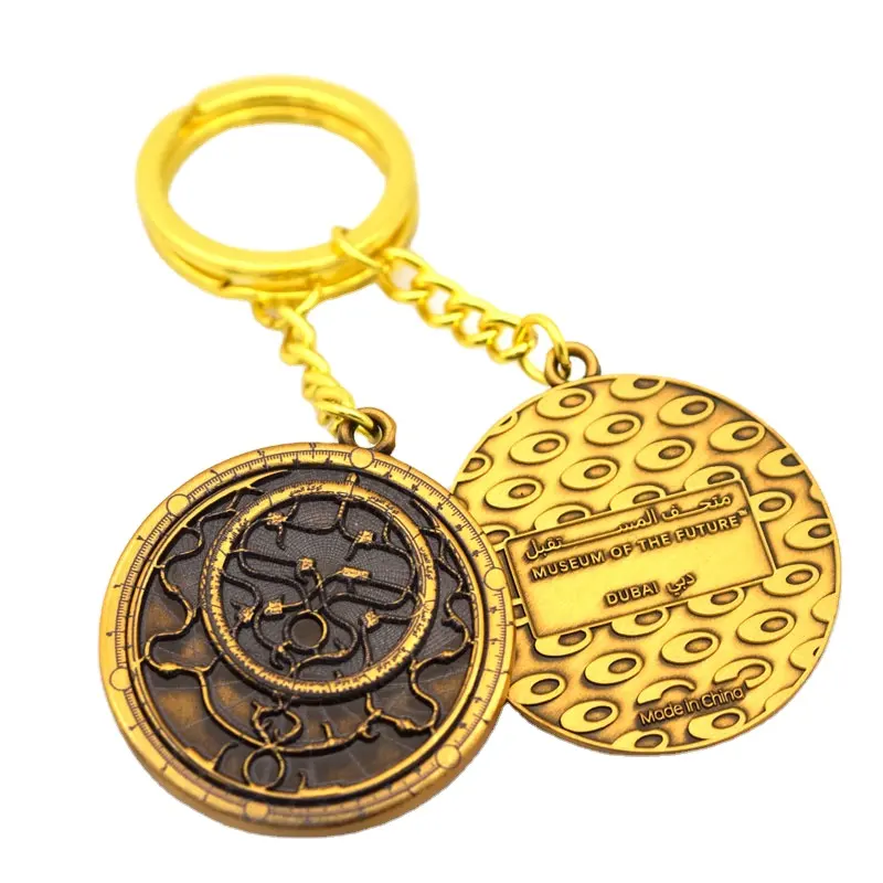 Dubai gantungan kunci emas antik pabrikan 3d untuk Museum masa depan 3d gantungan kunci kustom epoksi