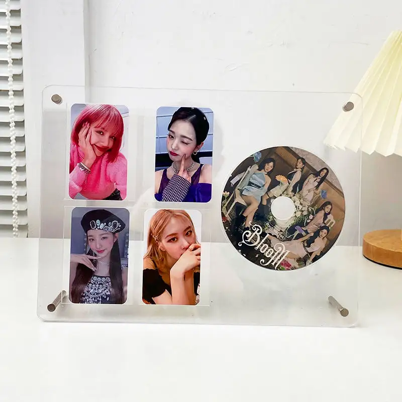 Hot bán Acrylic Album CD/photocard hiển thị đứng giữ 2 photocards hiển thị khung rõ ràng Kệ photocard hiển thị khung chủ