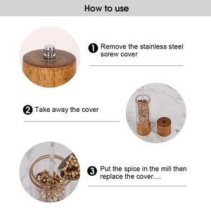 Premium Acrylic Salt and <b>Pepper</b> Set Manual Salt and <b>Pepper</b> Mills Wooden Shakers - Product Image 3