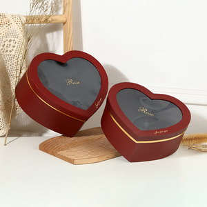 Hộp Quà Tặng Tình Yêu Thiết Kế Mới Bó Hoa Quả Hoa Hồng Màu Hồng Hộp Hoa Hình Trái Tim Ngày Valentine Có Cửa Sổ - Product Image 4