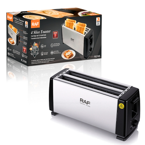 <span class=keywords><strong>Grille</strong></span>-<span class=keywords><strong>pain</strong></span> RAF 1300W à quatre tranches <span class=keywords><strong>en</strong></span> acier inoxydable avec chauffage double face et support efficace pour le petit-déjeuner quotidien - Product Image 4