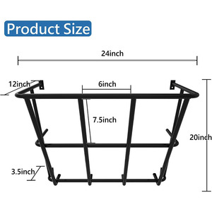 Comedero de metal negro para montaje en pared, de acero al carbono tubular, para ganado, ovejas y caballos - Product Image 3