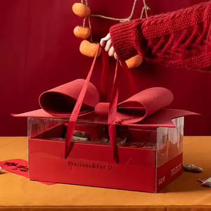 Cajas de Regalo de Flores Te Amo, Caja de Papel para Rosas del Día de la Madre y San Valentín, con Asa de Cinta, Lazo de Lujo, Cajón y Caja de PVC para Flores - Product Image 2