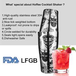 Barre de tête de mort couronne Martini Premium en acier inoxydable <span class=keywords><strong>Pro</strong></span> Barman secouant l'étain lesté sur les boîtes 18/28oz Boston Cocktail Shaker - Product Image 6