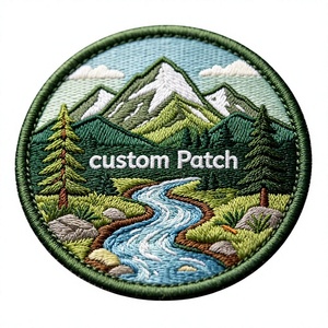 ป้ายผ้าปักลายภูเขาแม่น้ำแบบวงกลม สำหรับติดเสื้อ กระเป๋าเป้ ของขวัญ - Product Image 4