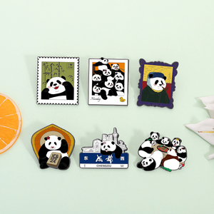 Pin Esmaltado de Panda Comiendo Bambú y Hot Pot, Broche Encantador de Panda Naive, Insignia de Solapa, Joyería de Animal de Dibujos Animados Adorable, Regalo para Amigos - Product Image 2